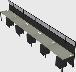 Shared rectangular cubicle