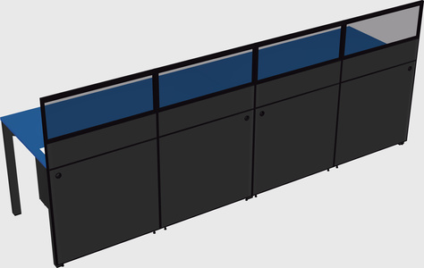 Shared rectangular cubicle