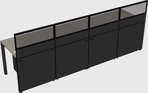Shared rectangular cubicle