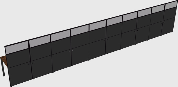 Shared rectangular cubicle