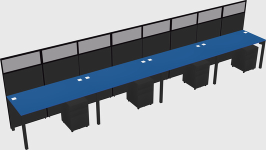 Shared rectangular cubicle