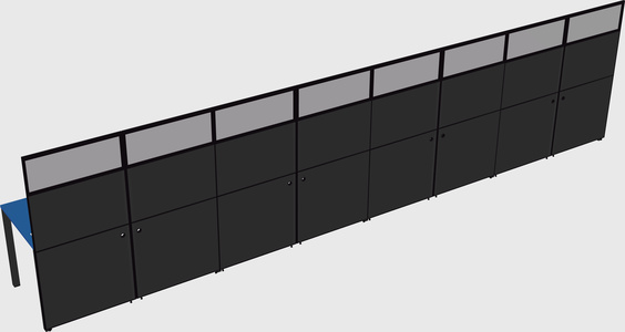 Shared rectangular cubicle