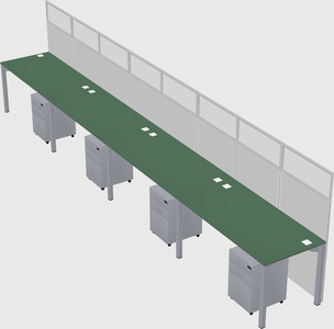 Shared rectangular cubicle