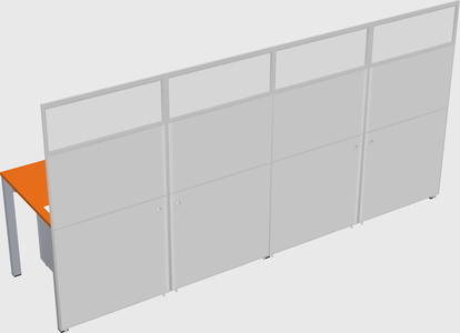Shared rectangular cubicle