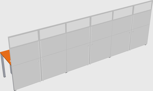 Shared rectangular cubicle