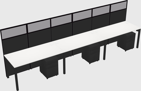 Shared rectangular cubicle