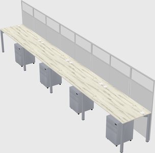 Shared rectangular cubicle
