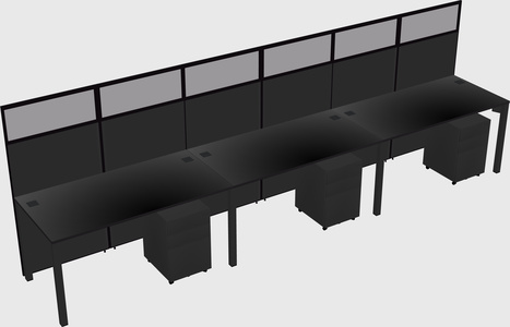 Shared rectangular cubicle