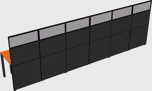Shared rectangular cubicle