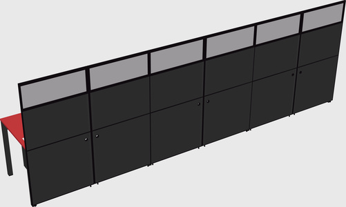 Shared rectangular cubicle