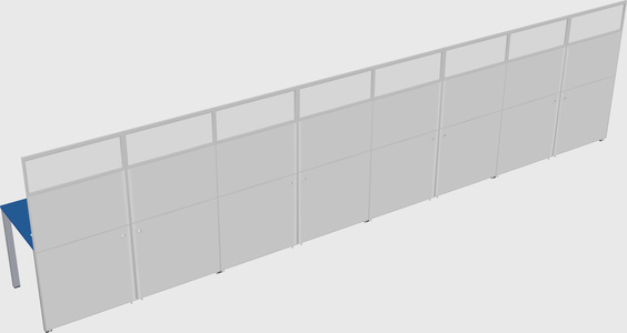 Shared rectangular cubicle