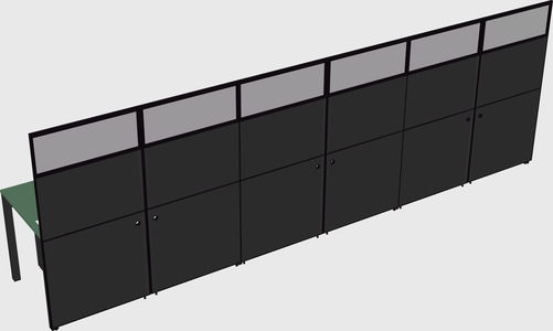 Shared rectangular cubicle