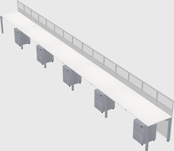 Shared rectangular cubicle