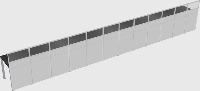Shared rectangular cubicle