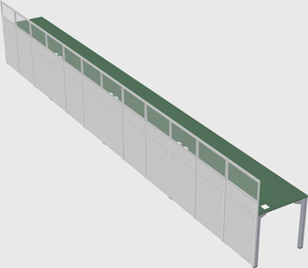 Shared rectangular cubicle