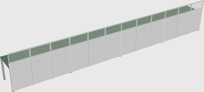 Shared rectangular cubicle