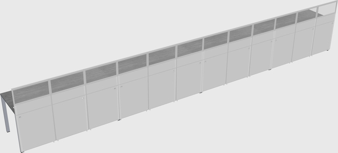 Shared rectangular cubicle