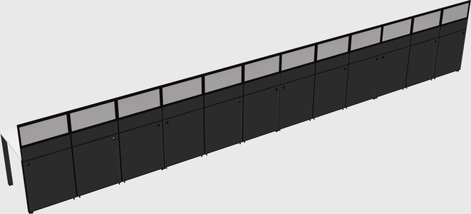 Shared rectangular cubicle