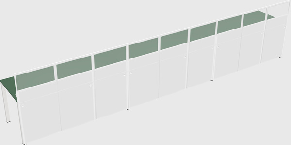 Shared rectangular cubicle