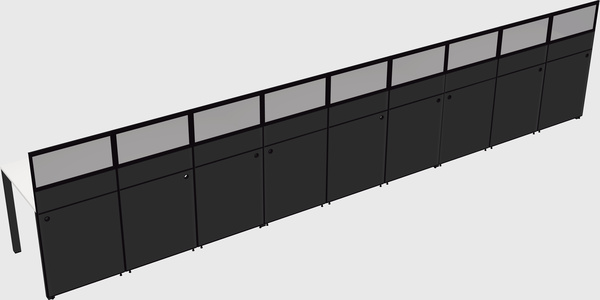Shared rectangular cubicle
