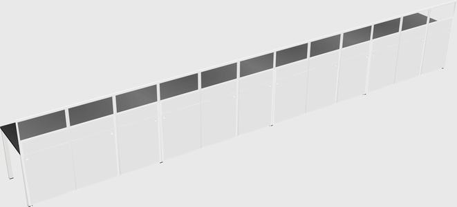 Shared rectangular cubicle
