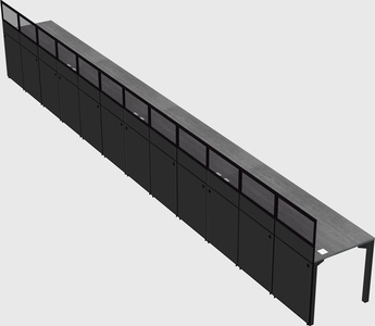 Shared rectangular cubicle