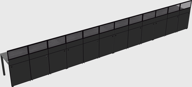 Shared rectangular cubicle