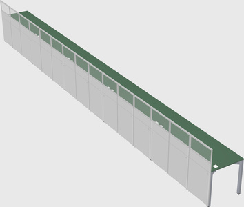 Shared rectangular cubicle
