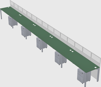 Shared rectangular cubicle