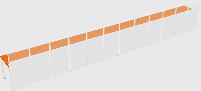 Shared rectangular cubicle