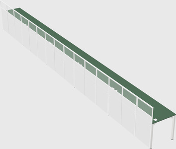 Shared rectangular cubicle