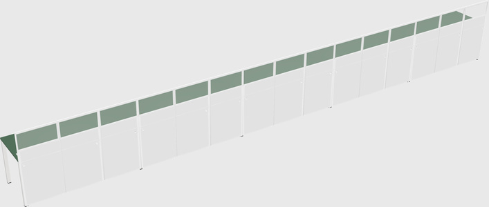 Shared rectangular cubicle