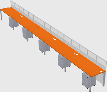 Shared rectangular cubicle