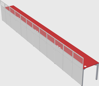 Shared rectangular cubicle