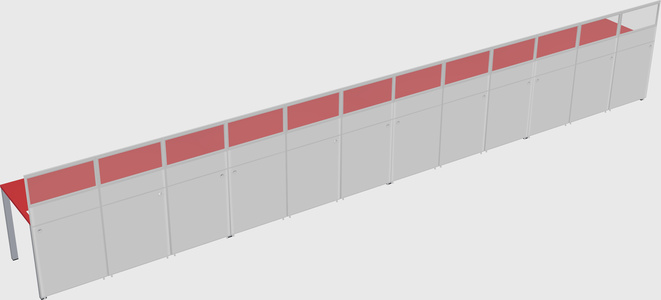 Shared rectangular cubicle