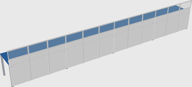 Shared rectangular cubicle