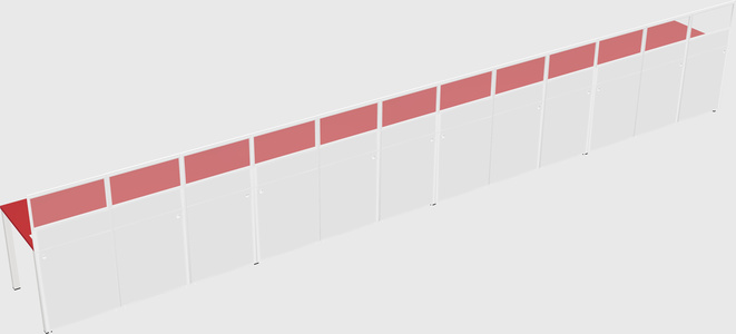 Shared rectangular cubicle