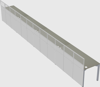 Shared rectangular cubicle