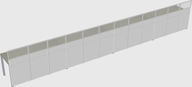 Shared rectangular cubicle