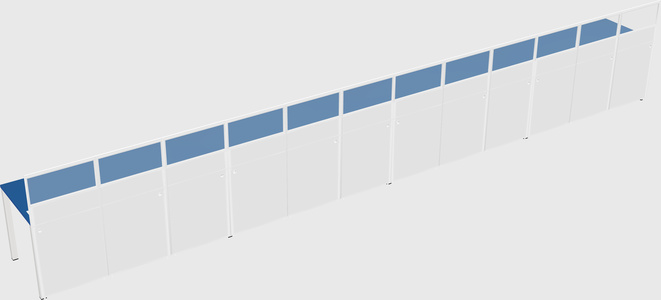 Shared rectangular cubicle