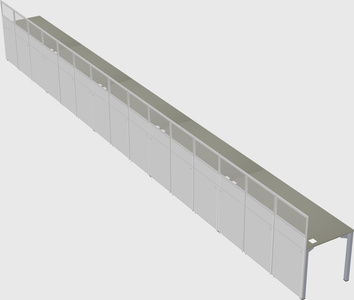 Shared rectangular cubicle