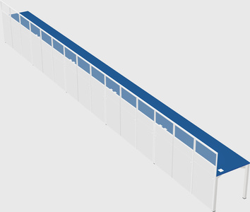 Shared rectangular cubicle