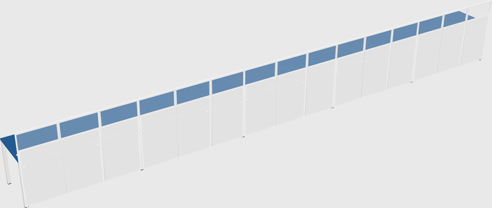 Shared rectangular cubicle