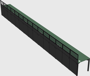 Shared rectangular cubicle