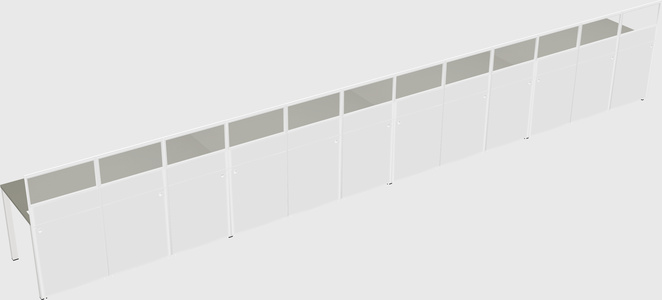 Shared rectangular cubicle