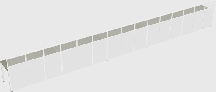 Shared rectangular cubicle