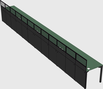 Shared rectangular cubicle