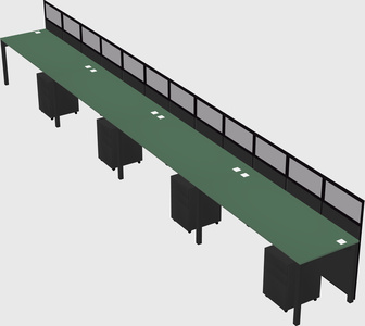 Shared rectangular cubicle