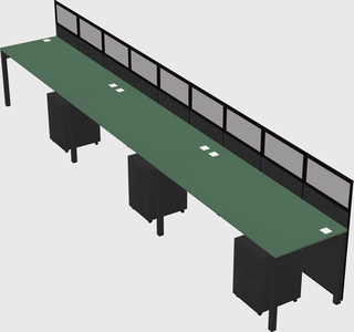 Shared rectangular cubicle