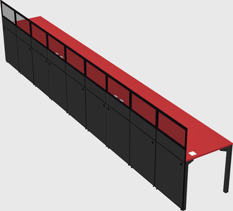 Shared rectangular cubicle